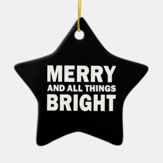 Merry and All Things Bright Modern Black Star Julgransprydnad Keramik
