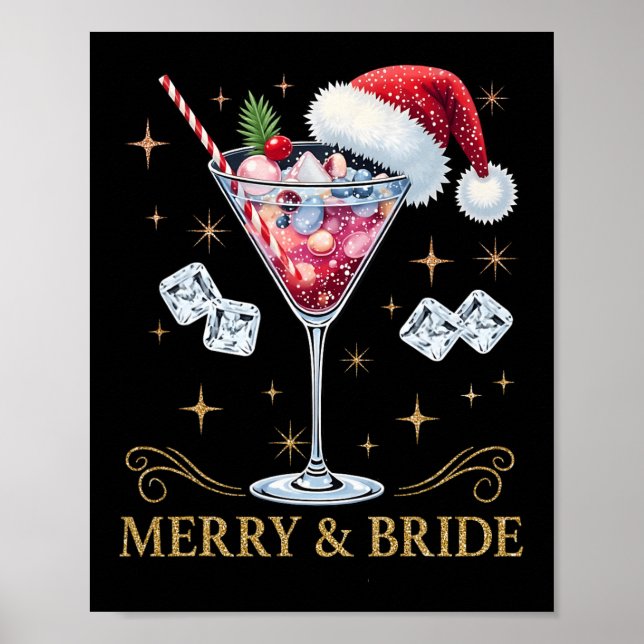 Merry and Bride Bachelorette Party Svan Drink Chri Poster (Framsidan)