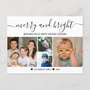 Merry and Bright 4 Photo Collage Glad helg