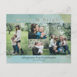 Merry and Bright Abstrakt Photo Collage Helgdag Ca Helg Vykort