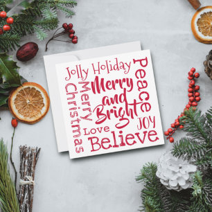 Merry and Bright and Other God jul Ord Julkort