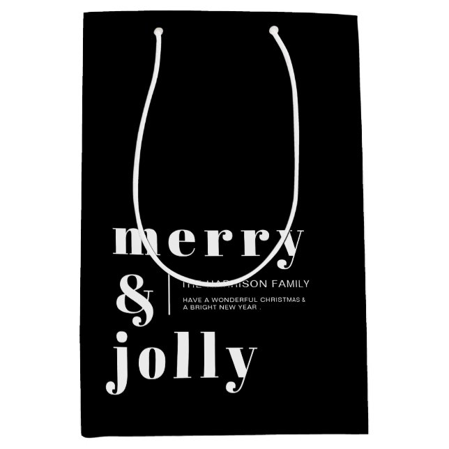 Merry and Bright Black Modern Christmas Holiday  (Framsidan)