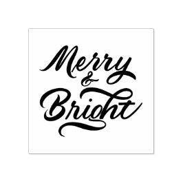 Merry and Bright Calligraphy Stämpel