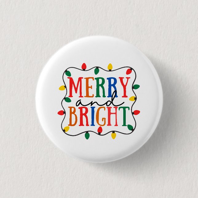 Merry And Bright Christmas Knapp (Framsida)