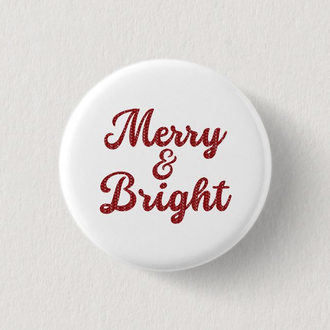 Merry and Bright Christmas Knapp (Framsida)