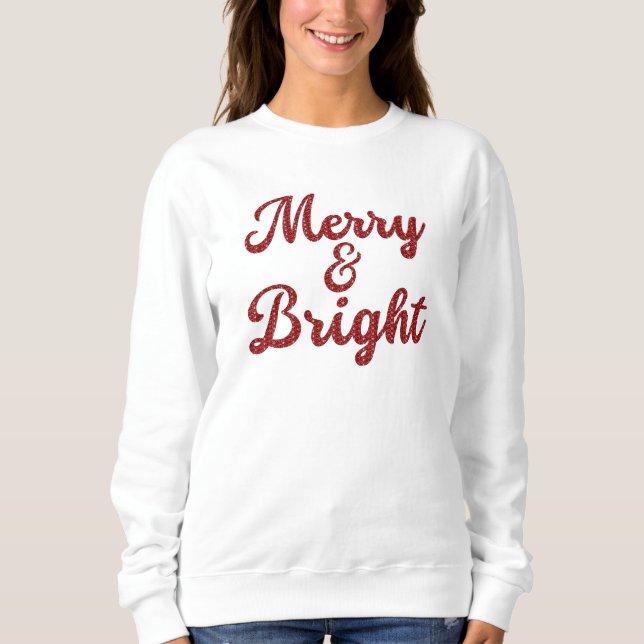 Merry and Bright Christmas T Shirt (Framsida)