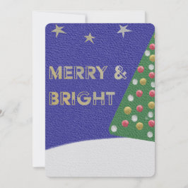 Merry and Bright Christmas Tree Card Julkort