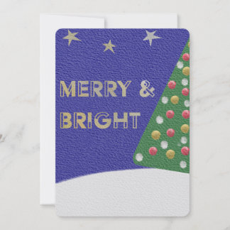 Merry and Bright Christmas Tree Card Julkort