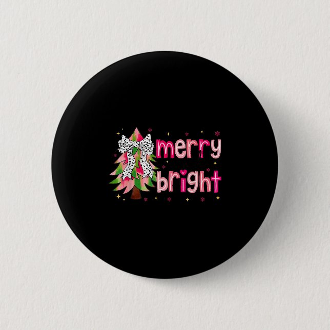 Merry And Bright Christmas Tree Nk Coquette Bow Wo Knapp (Framsida)