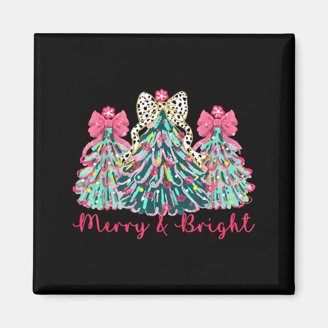 Merry And Bright Christmas Tree Xmas Tree Family H Magnet (Framsidan)