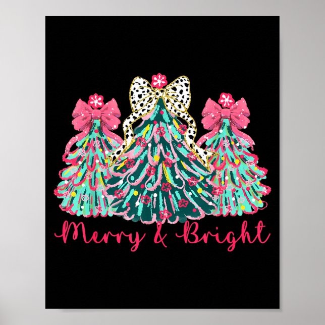Merry And Bright Christmas Tree Xmas Tree Family H Poster (Framsidan)