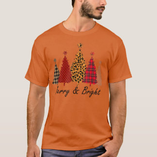 Merry And Bright Christmas Trees Leopard Buffalo P T Shirt