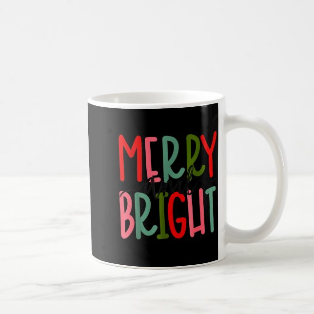 Merry And Bright Christmas Women Girls Kids Toddle Kaffemugg (Höger)