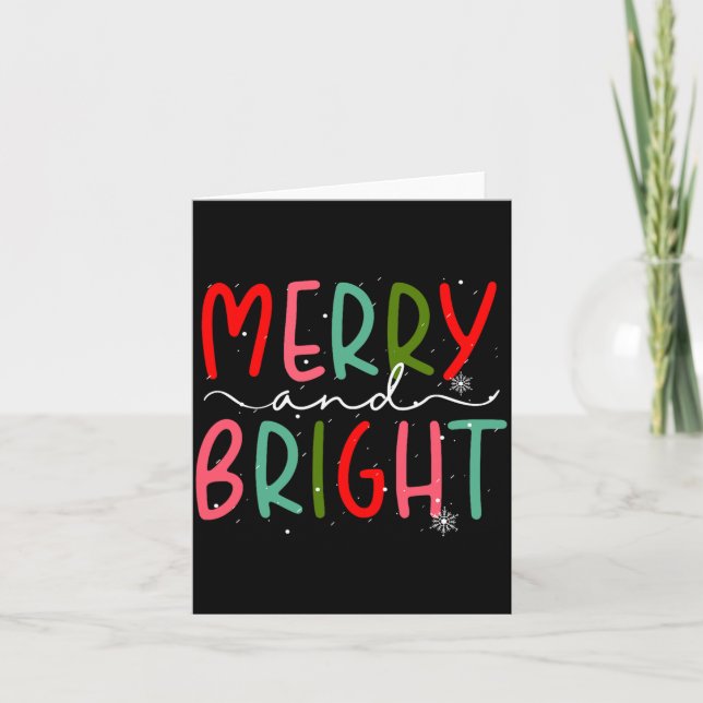Merry And Bright Christmas Women Girls Kids Toddle Kort (Framsida)