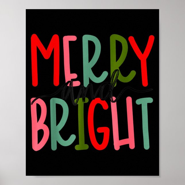 Merry And Bright Christmas Women Girls Kids Toddle Poster (Framsidan)