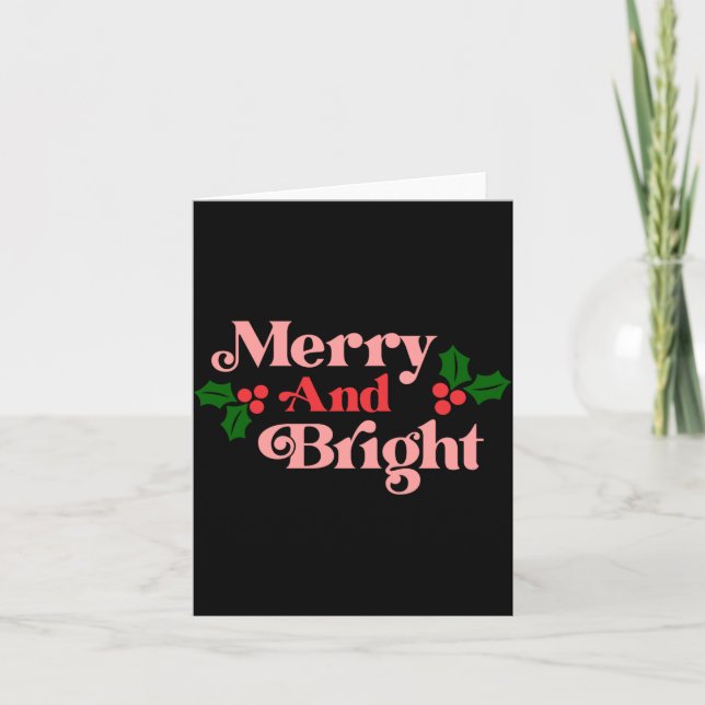 Merry And Bright Clic Holiday Tygraphy Toddler  Kort (Framsida)