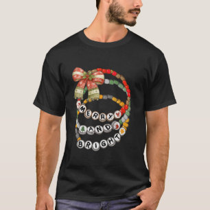 Merry and Bright Coquette Bow Julkvinnor Girl T Shirt