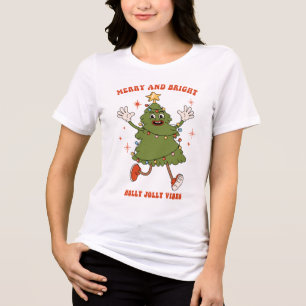 Merry and Bright - Dancing Julgran Helgdag T Shirt