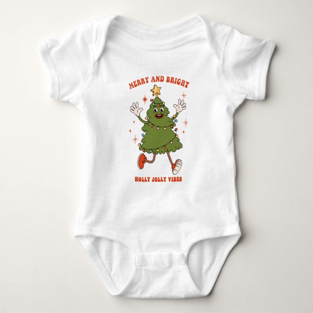 Merry and Bright - Dancing Julgran Helgdag T Shirt (Framsida)