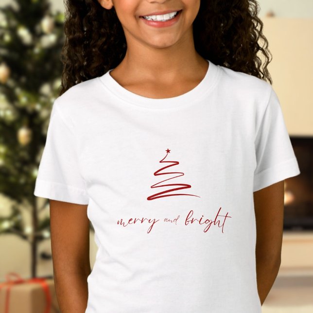 Merry and Bright - elegant Red Children T Shirt (Skapare uppladdad)