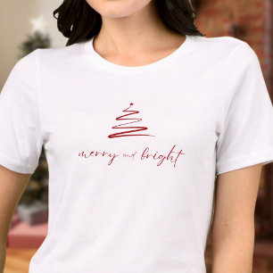 Merry and Bright - elegant Red T Shirt