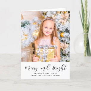 Merry and Bright elegant svart teckensnitt Helgkort