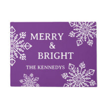 Merry and Bright Family Namn Snowflake Lila