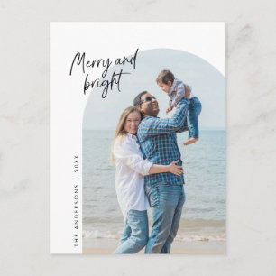 Merry and Bright, Family Photo, Arch, Hälsning Vykort