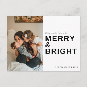 Merry and Bright Family Photo Helgdag Vykort
