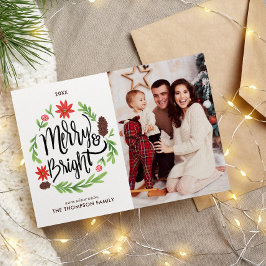 "Merry and Bright", Festive Hand Painting Wandeans Julkort