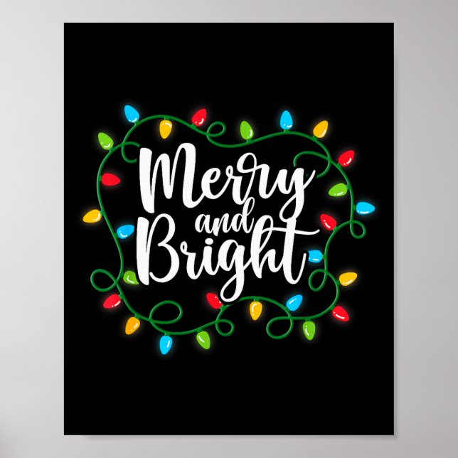 Merry And Bright Funny Family Matching Christmas O Poster (Framsidan)