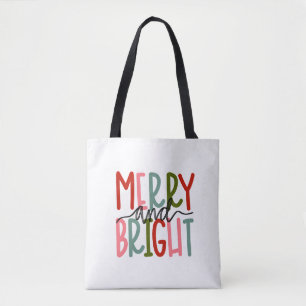 Merry and Bright Helgdag Tote Bag Tygkasse