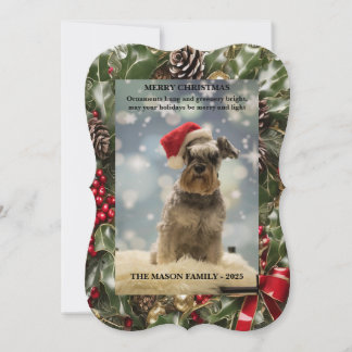 Merry and Bright Holiday Christmas Card Julkort