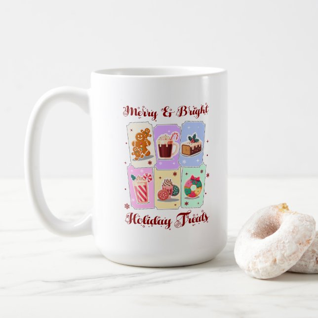 Merry and Bright Holiday Treats Christmas Dessert Kaffemugg (Med munk)
