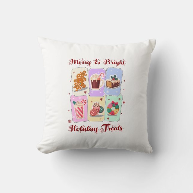 Merry and Bright Holiday Treats Christmas Dessert Kudde (Framsida)