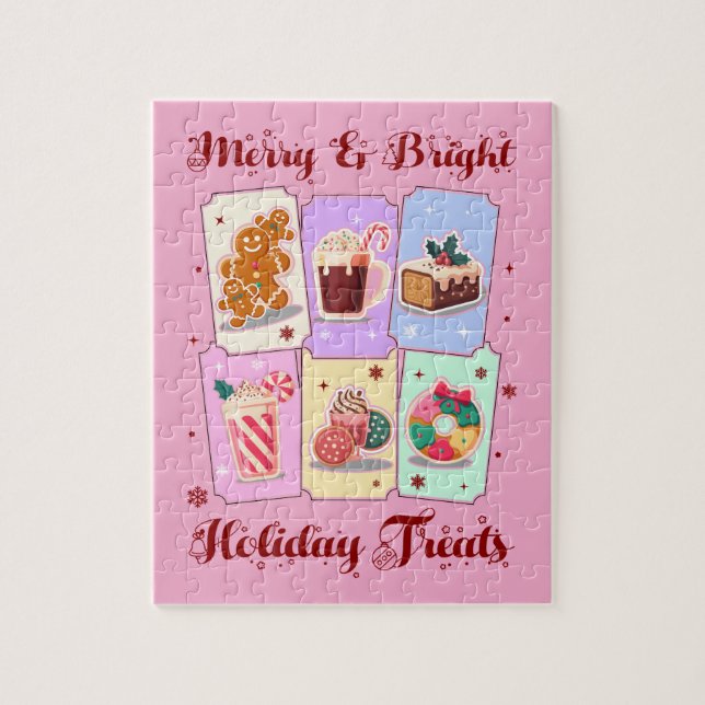 Merry and Bright Holiday Treats Christmas Dessert Pussel (Vertikal)