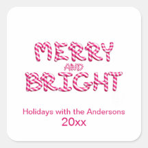 Merry and Bright jul Candy cane Red