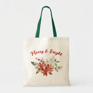 Merry and Bright Jul Helgdag Eco Shopping Tygkasse