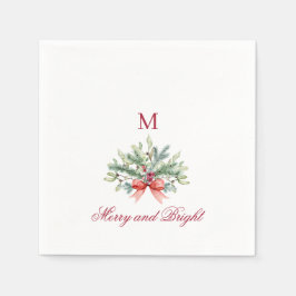 Merry and Bright jul Helgdag Greenery Pappersservett