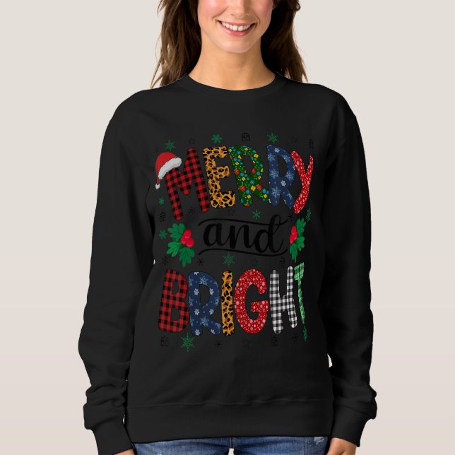 Merry and Bright jul Leopard Buffalo Play X T Shirt (Framsida)