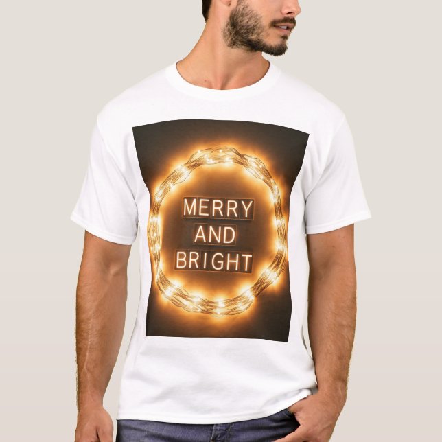 "Merry and Bright jul Manar's T-Shirt - Festiv (Framsida)