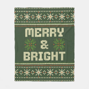 Merry and Bright jul Sweater Nordic Sticka Fleecefilt
