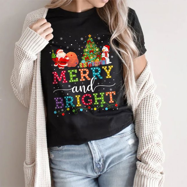 Merry and Bright, jul T-Shirt (Skapare uppladdad)