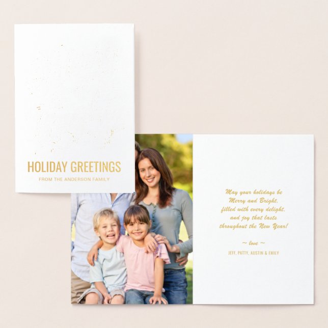 Merry and Bright jul Typography Helgdag Foil Folierat Kort (Display)