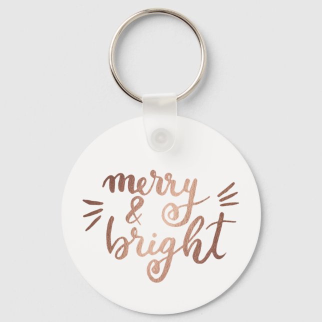 Merry and bright - koppar nyckelring (Framsida)
