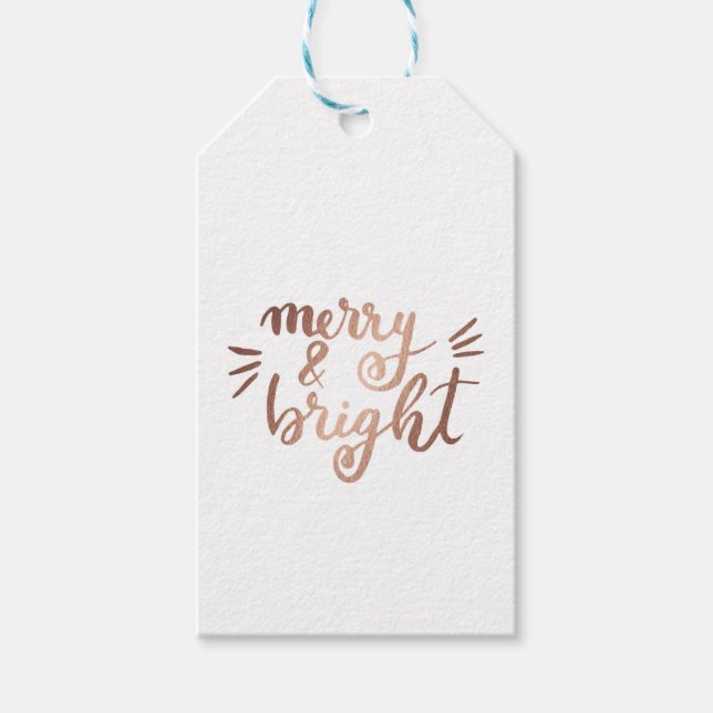 Merry and bright - koppar presentetikett (Framsidan)