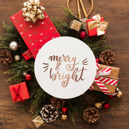 Merry and bright - koppar runt klistermärke