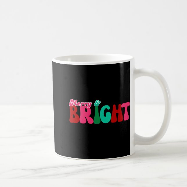Merry And Bright Maximalist Christmas Toddler T Sh Kaffemugg (Höger)