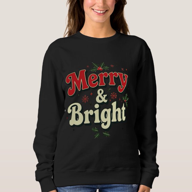 Merry and bright  minimal chic Santa christmas tee (Framsida)
