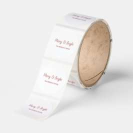 Merry and Bright Modern Christmas Festive Runt Klistermärke